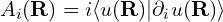 A_i(\mathbf{R}) = i\langle u(\mathbf{R}) | \partial_i u(\mathbf{R}) \rangle