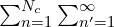 \sum_{n=1}^{N_c} \sum_{n' = 1}^{\infty}