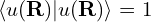 \langle u(\mathbf{R}) | u(\mathbf{R}) \rangle = 1