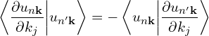 \[\left\langle \frac{\partial u_{n\mathbf{k}}}{\partial k_j} \middle| u_{n'\mathbf{k}} \right\rangle  = - \left\langle u_{n\mathbf{k}} \middle| \frac{\partial u_{n'\mathbf{k}}}{\partial k_j} \right\rangle\]